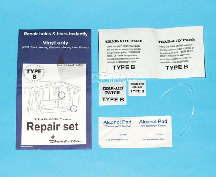 Kit de reparatii pentru tesatura si folie de cort, tip B: PVC - EVONomad