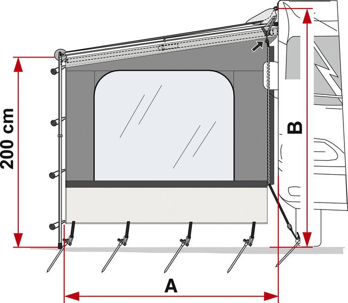 Side W - Perete lateral pentru Marchiza Fiamma model Caravanstore si F35 - EVONomad