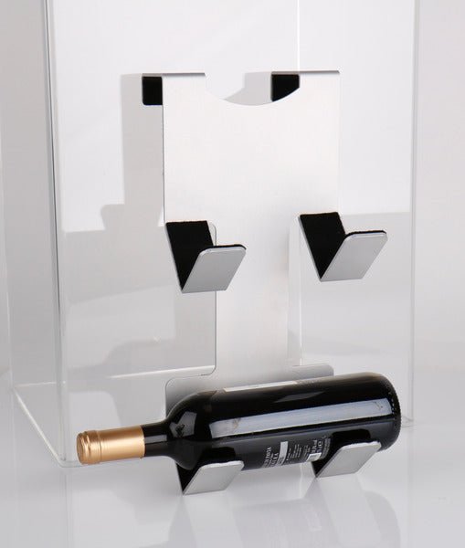 Suport sticle (vin) pentru agatat in ramele ferestrelor - anodizat mat - EVONomad