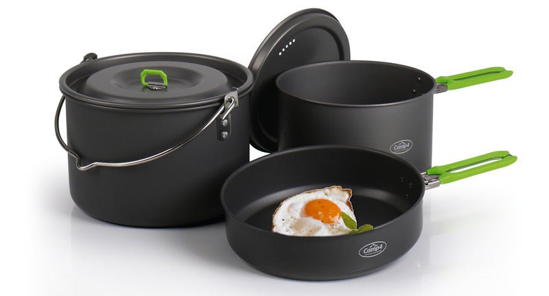 Vase de gatit pentru camping Elite L - Set de oale din aluminiu din 5 piese - EVONomad