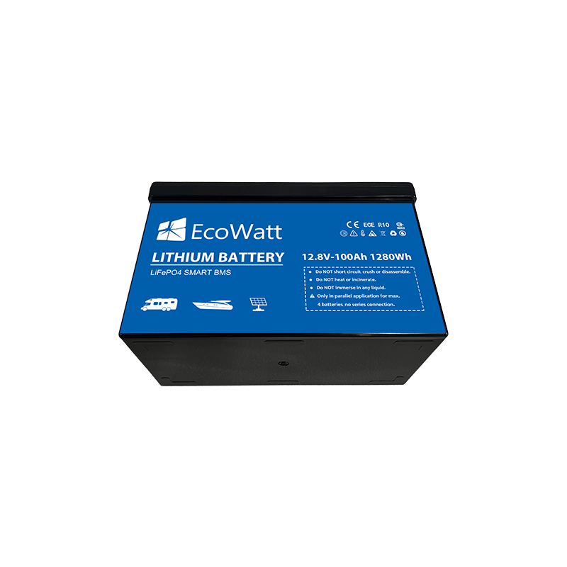 Acumulator lithiu LiFePO4 Smart BMS si Display 12.8V 100 Ah - EcoWatt by Ultimatron - EVONomad
