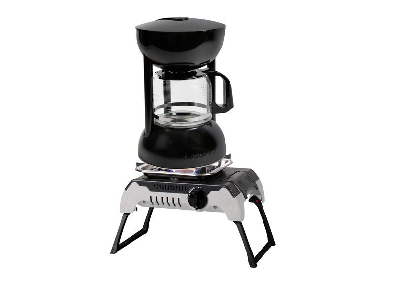 Aparat de cafea CAMP4 pentru aragaz, 10 cesti, negru - EVONomad