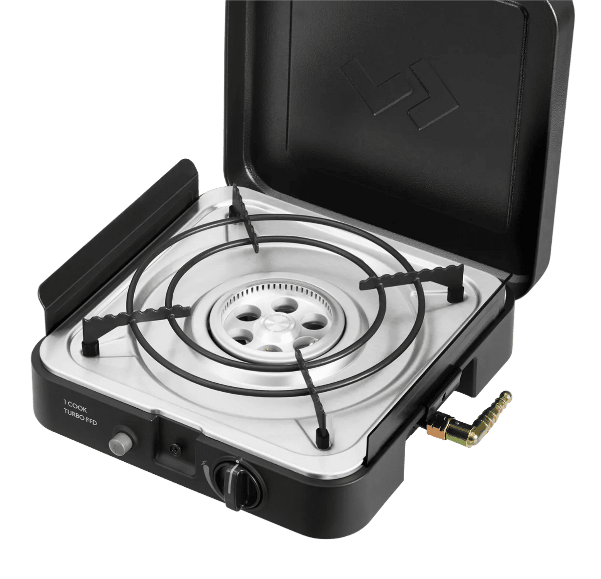 Aragaz/Gratar - 1 Cook Turbo FFD cu placa de gratar plata - 30 mbar - EVONomad