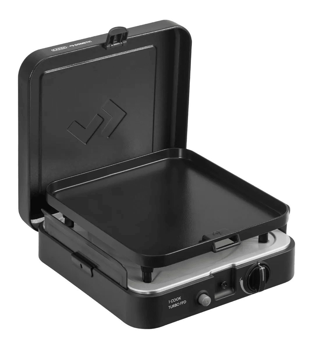 Aragaz/Gratar - 1 Cook Turbo FFD cu placa de gratar plata - 30 mbar - EVONomad