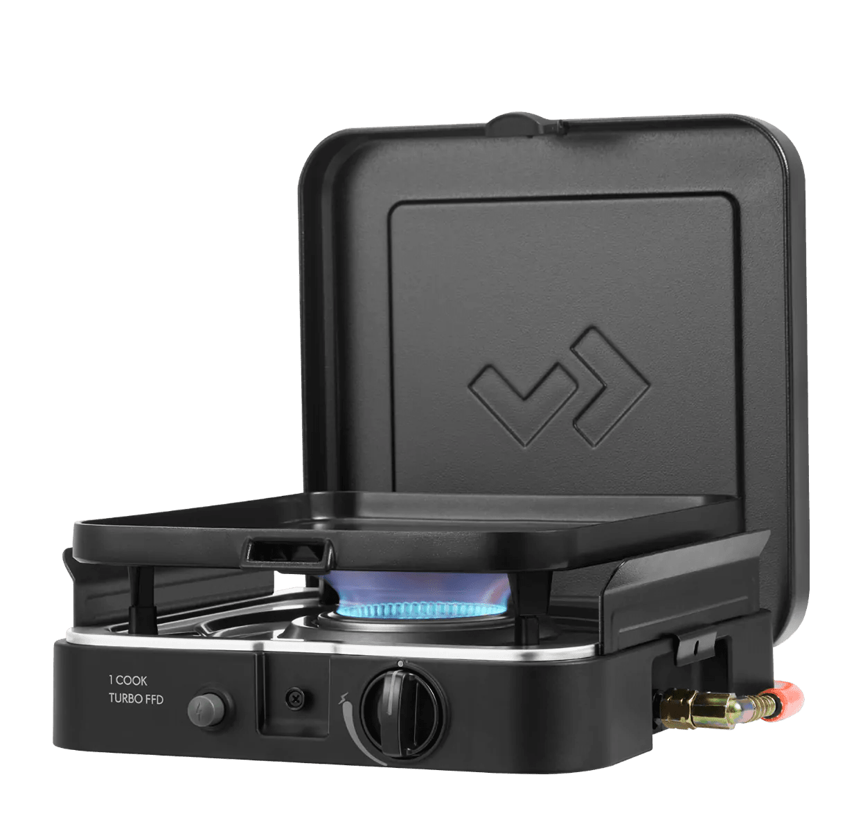 Aragaz/Gratar - 1 Cook Turbo FFD cu placa de gratar plata - 30 mbar - EVONomad