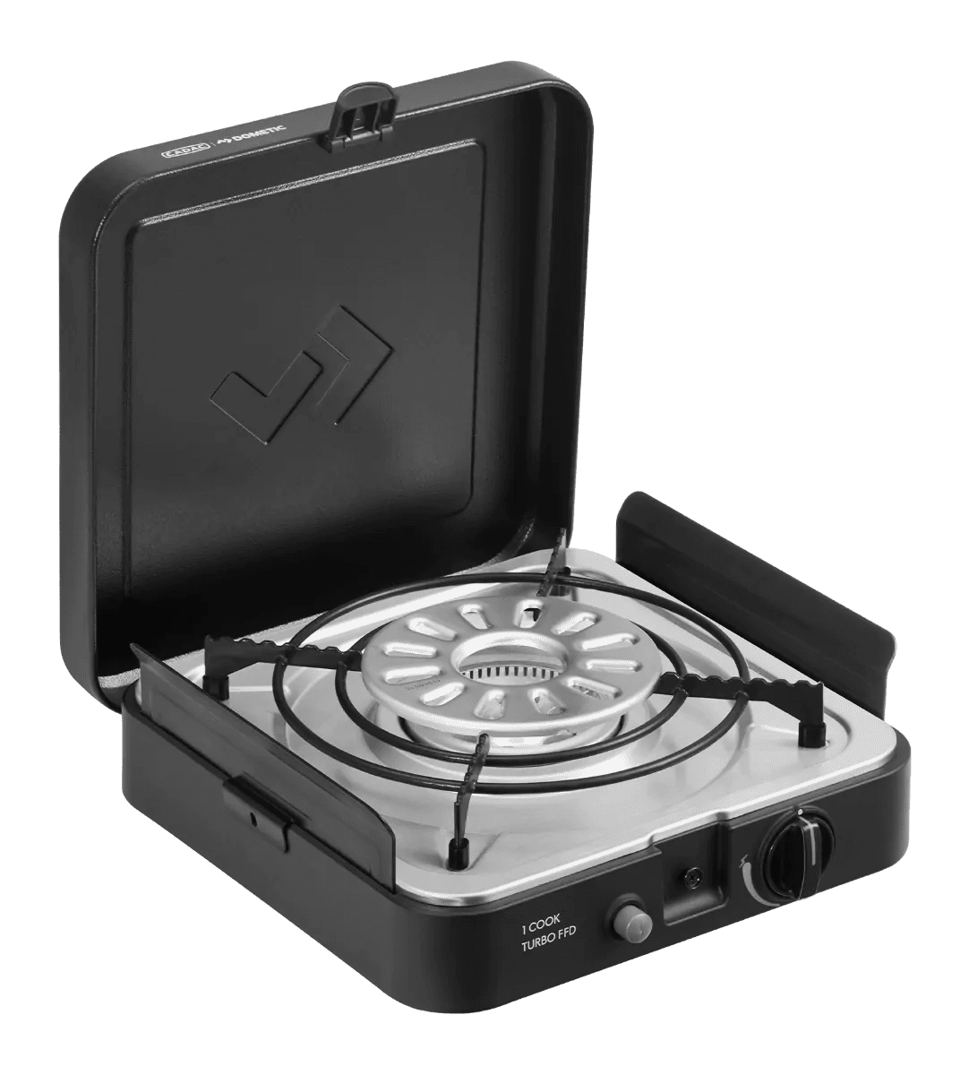 Aragaz/Gratar - 1 Cook Turbo FFD cu placa de gratar plata - 30 mbar - EVONomad