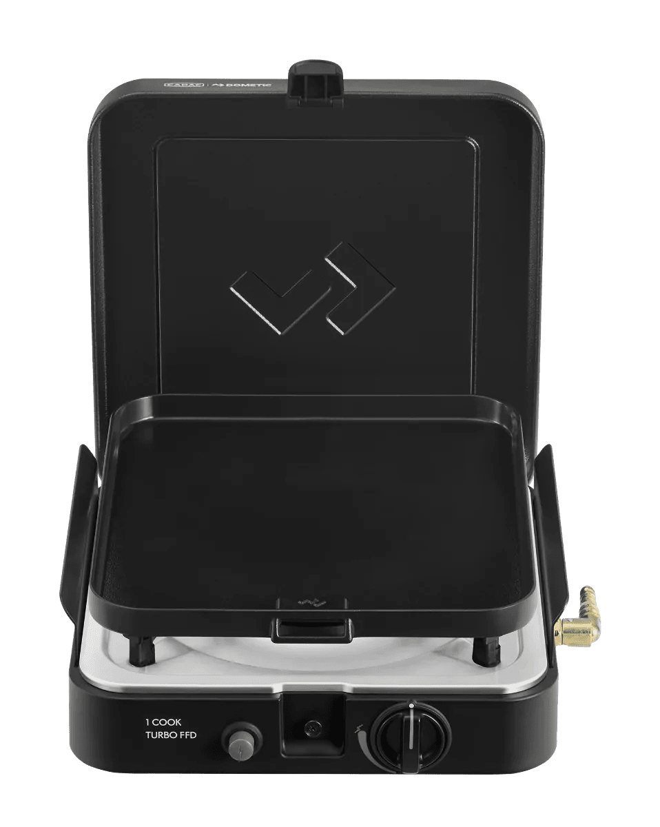 Aragaz/Gratar - 1 Cook Turbo FFD cu placa de gratar plata - 30 mbar - EVONomad