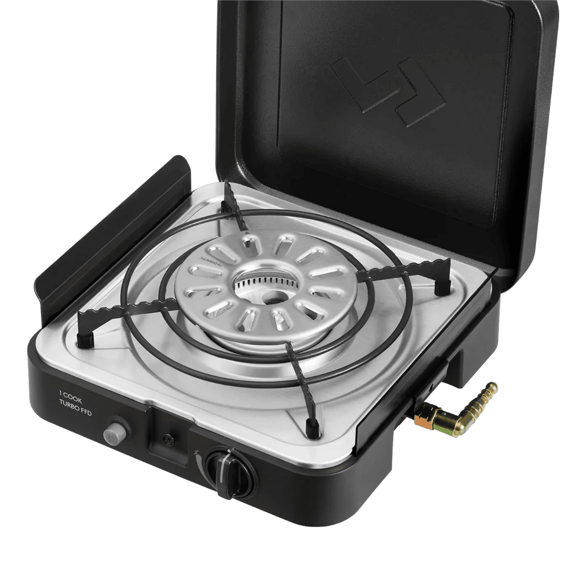 Aragaz/Gratar - 1 Cook Turbo FFD cu placa de gratar plata - 30 mbar - EVONomad