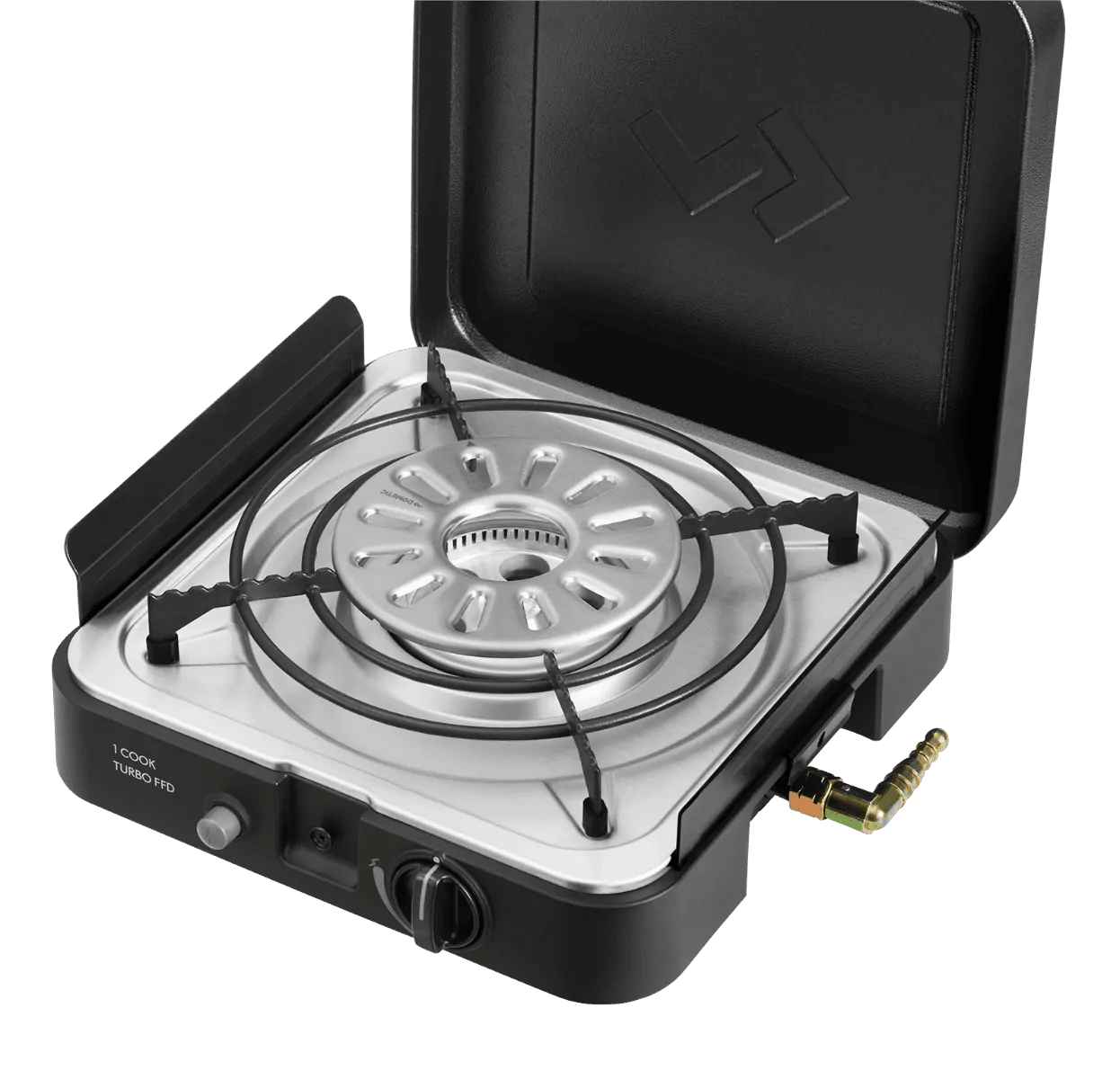 Aragaz/Gratar - 1 Cook Turbo FFD cu placa de gratar plata - 30 mbar - EVONomad