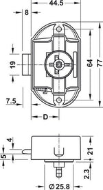 Blocare cu suruburi push - lock - poate fi actionat dintr - o parte - maro - EVONomad