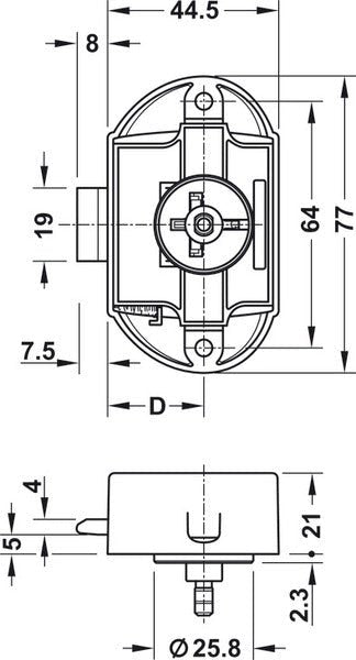 Blocare cu suruburi push - lock - poate fi actionat dintr - o parte - maro - EVONomad