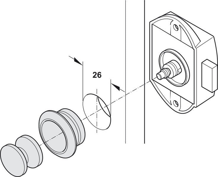 Blocare cu suruburi push - lock - poate fi actionat dintr - o parte - maro - EVONomad