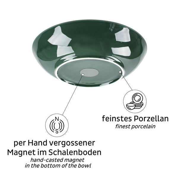 Bol magnetic din portelan - Verde padure - EVONomad
