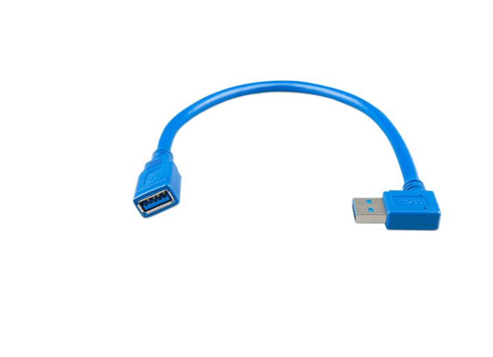 Cablu prelungitor USB cu un capat in L - USB extension cable one side right angle - EVONomad