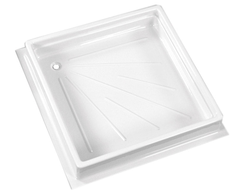 Cada de dus 600 x 600 x 102 mm - Nu poate fi scurtata - Din ABS - Alb - EVONomad