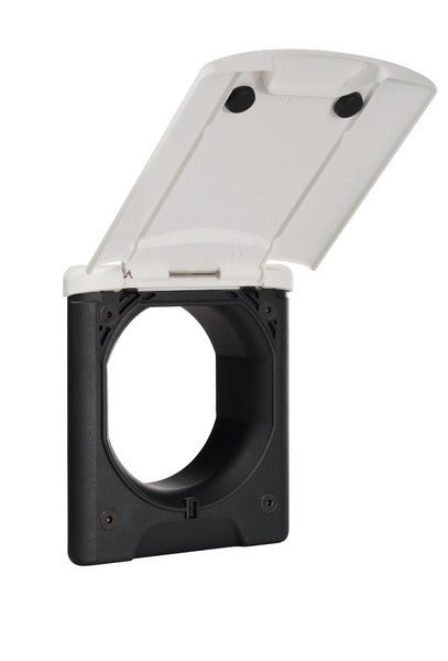 Cadru/ capac pentru priza de serviciu sau alimentare apa cu magnet, alb, 130x145mm, diametru montaj 95mm - EVONomad