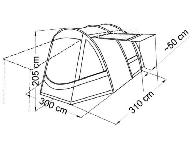 Camera/ Cort aditional de interior Cort de dormit pentru copertina Camper VANului REIMO Tour Action 5 si 6 - EVONomad