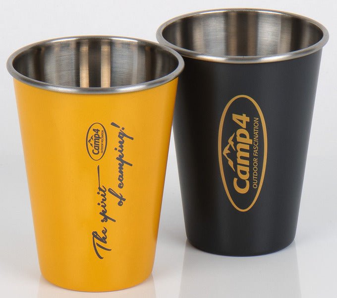 Cani Camp4 Harmony din inox intr - un set de 2 - galben si antracit - EVONomad