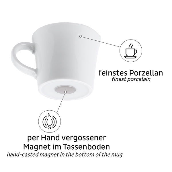 Cesti de espresso magnetice din portelan - set de 2 - EVONomad