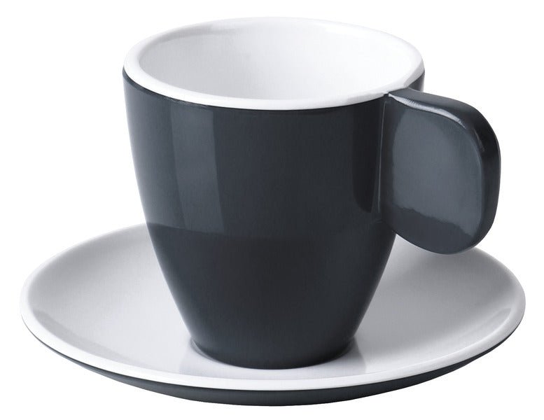 Cesti espresso din melamina - antracit / alb - set de 2 - EVONomad