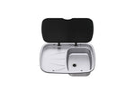 Chiuveta din otel inoxidabil cu scurgere, L630 x D470 mm, 9,5 litri - EVONomad