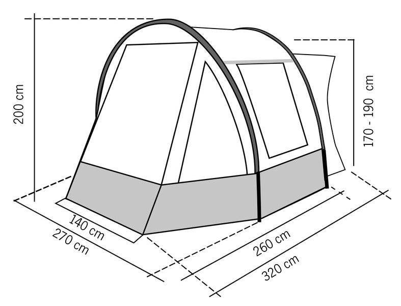 Cort Autorulota Van - Tour Compact 2 - EVONomad