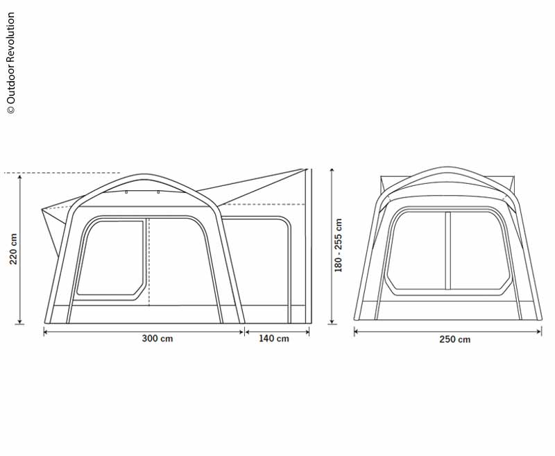 Cort Camper VAN, conectare in spate, Outdoor Revolution Movelite Tail - EVONomad