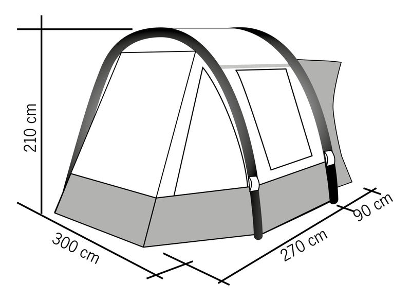 Cort cu structura pe aer pentru CamperVAN - Tour Easy Air - EVONomad