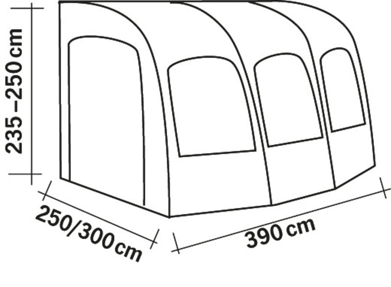 Cort cu structura pe aer pentru rulota - TAVIRA AIR 390/ 490/ 590 - EVONomad