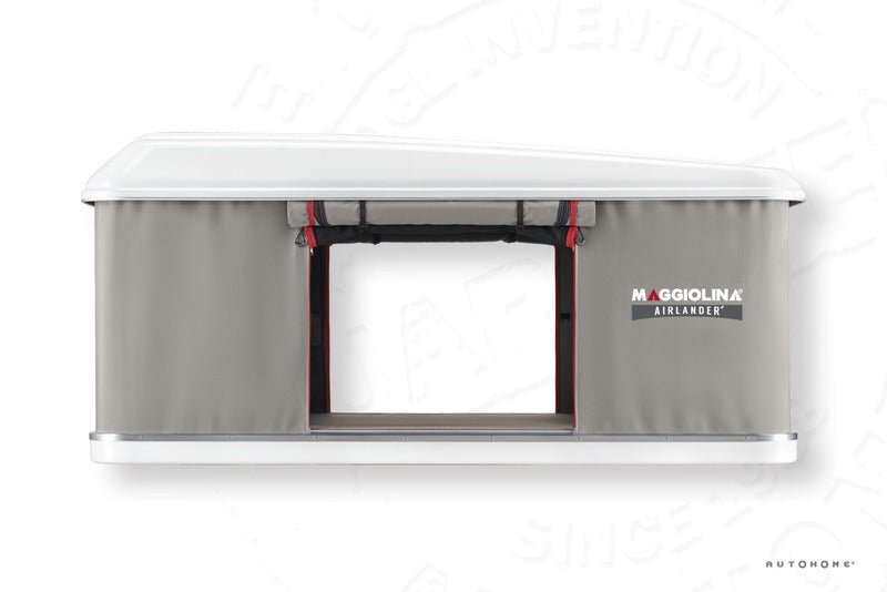 Cort de acoperis cu carcasa dura Maggiolina Airlander Plus - tesatura gri - Carcasa alba - Mediu X - Long - EVONomad
