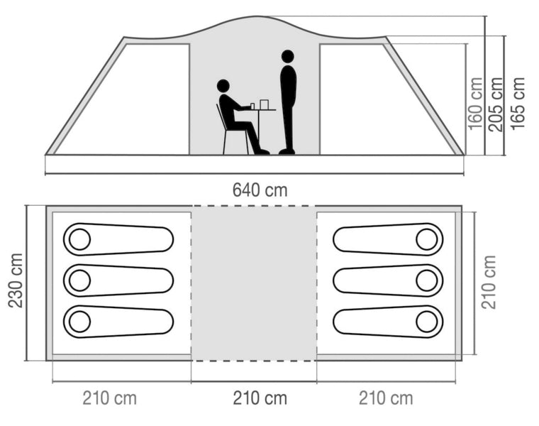 Cort de familie Ridgeline 6 Plus - cort dom pentru 6 persoane - EVONomad