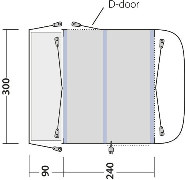Cort lateral cu structura pe aer - CamperVan Outwell Newburg 240 Air - EVONomad