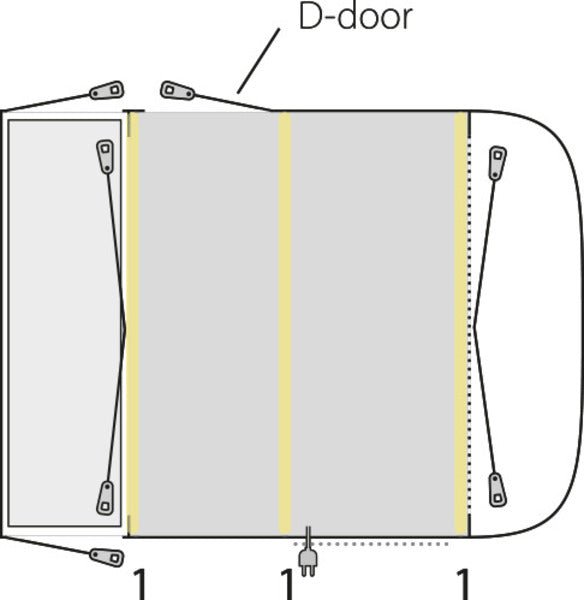 Cort lateral cu structura pe aer - CamperVan Outwell Newburg 240 Air - EVONomad