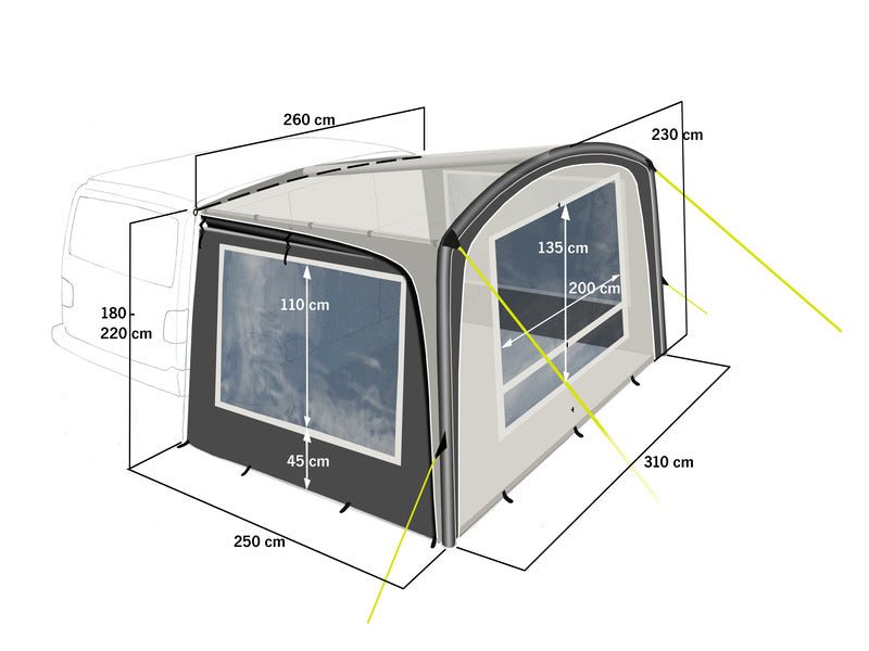 Cort si Veranda Autorulota Van - REIMO Antigua Air - EVONomad