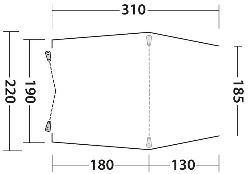 Cort spate independent de Camper pentru VW T5/6 si MB Vito - SANDCREST L - EVONomad