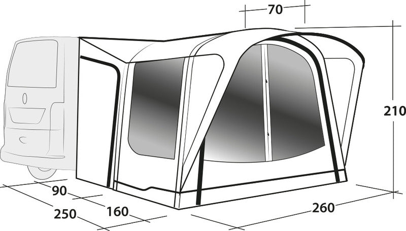 Cort structura pe aer CamperVan Outwell Newburg 160 Air - EVONomad