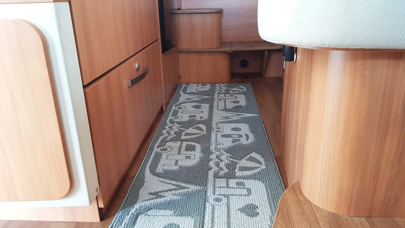 Covor living 50x150cm gri inchis, poliester/TPR - EVONomad