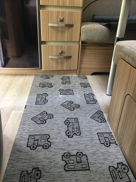Covor sufragerie 50x150cm gri, model, 45% poliester/55% bumbac - EVONomad