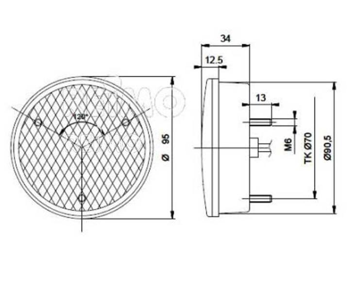 Fara de ceata LED 12V, 4W IP67 Cablu transparent de 500 mm - EVONomad