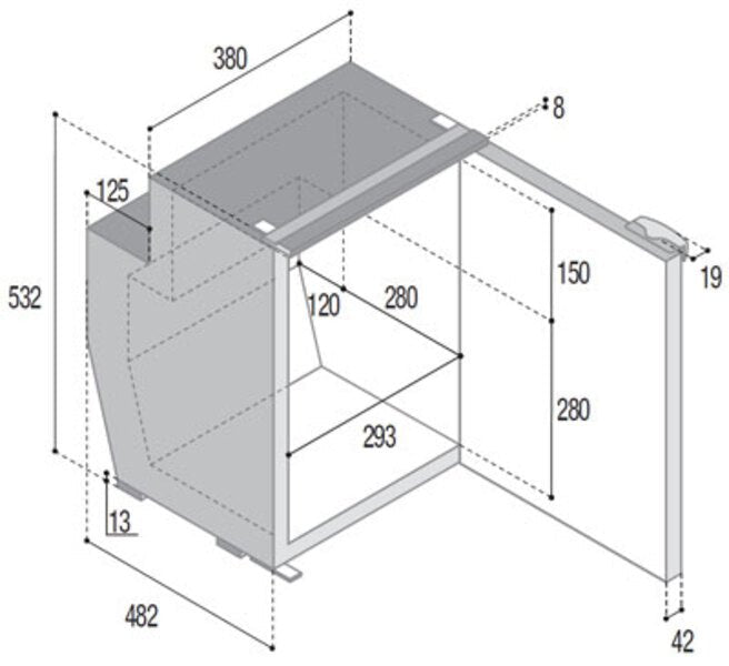Frigider cu compresor C51i - Gri - 51 l - EVONomad