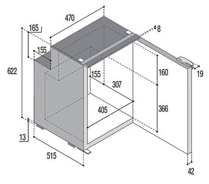 Frigider cu compresor C90i - Gri - 90 l - EVONomad