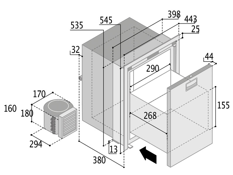 Frigider din inox C42LX - 42 l - EVONomad