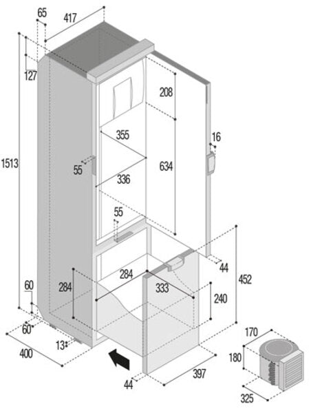Frigider SLIM 150 CHR - Gri - EVONomad