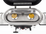 Gratar cu carucior Camp4 cu aprindere piezo, 50mbar, 3kW, 2 placi gratar - EVONomad