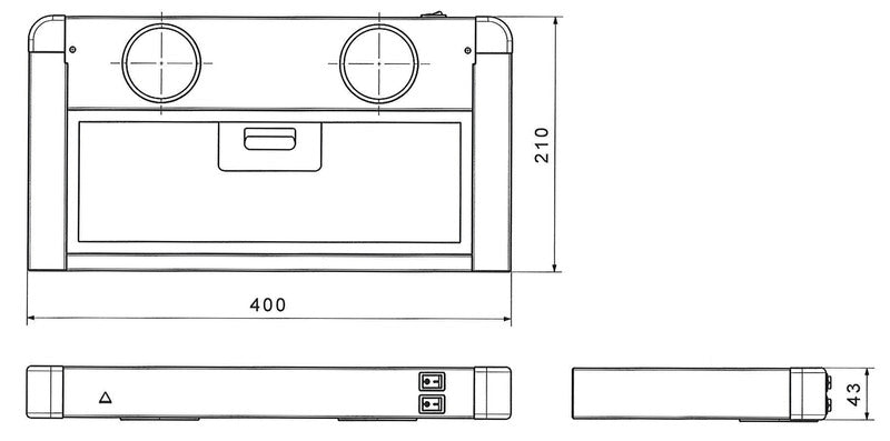 Hota extractoare cu filtru 12V Click - otel inoxidabil - 40 x 21 x 5 cm - EVONomad