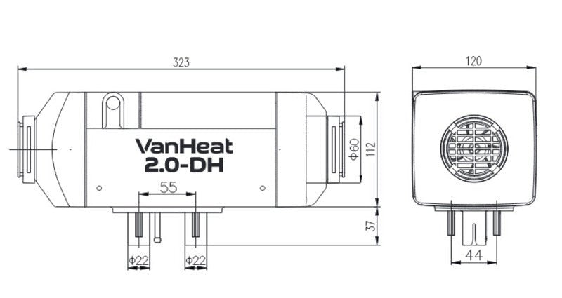Incalzitor stationar diesel Carbest VanHeat 2.0 - DH 12V – 2 kW - EVONomad