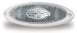 Indicator LED, 12V, 1W, transparent, cablu de 200 mm, cadru alb IP67 - EVONomad