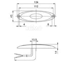 Indicator LED, 12V, 1W, transparent, cablu de 200 mm, cadru alb IP67 - EVONomad