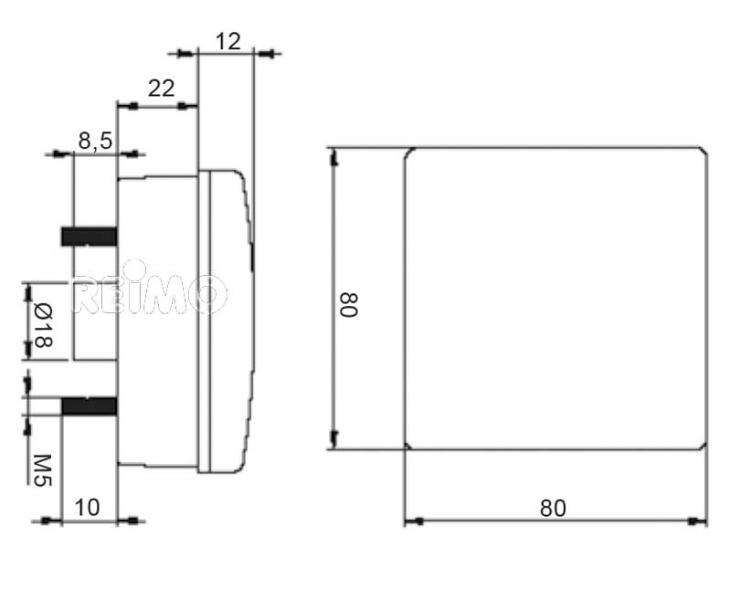 Lampa de frana LED transparenta 12V, 4W IP67 cu cablu de 500 mm - EVONomad