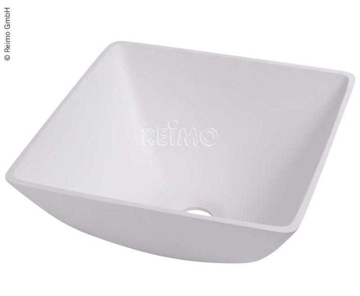 Lavoar de design patrat alb, dimensiuni: L 330 x D 330 x H 135 mm - EVONomad
